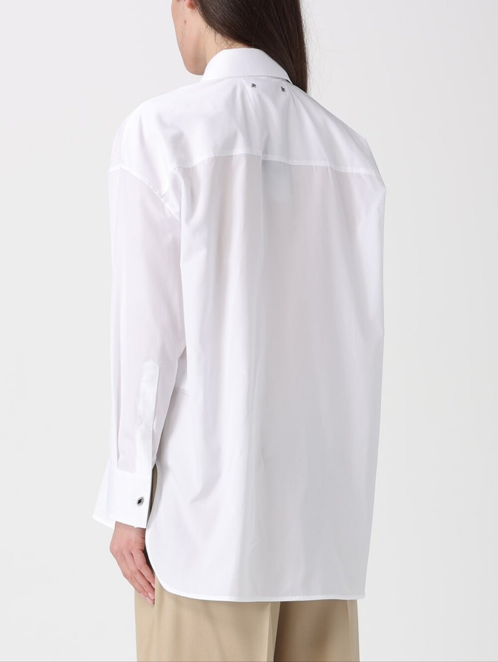 GOLDEN GOOSE Pintuck Bib Oversized Cotton Button-Up Shirt White XS Org $750 - Picture 2 of 16
